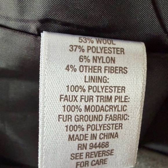 Wool Blend Fur-Trimmed Hooded Coat - Small - Picture 13 of 13